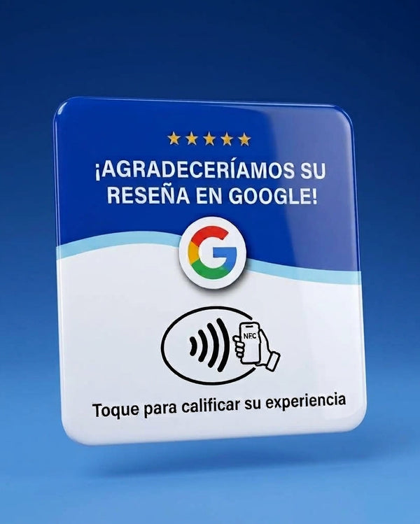 Tarjeta NFC Reseñas Google Adhesiva